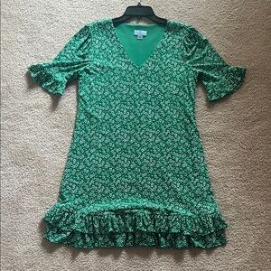 CeCe Green Floral Casual Dress